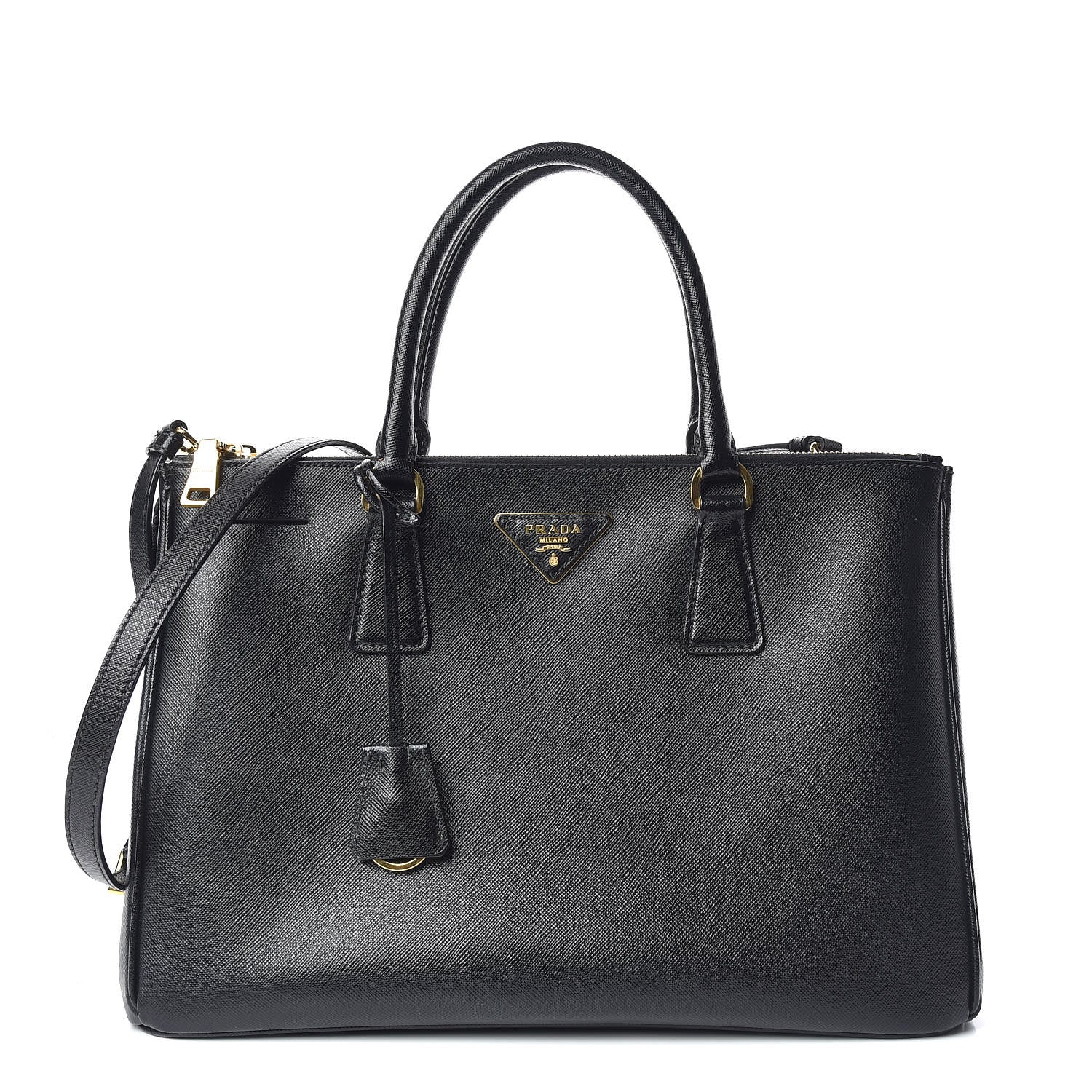 Prada Saffiano Medium Galleria Double Zip Tote Black 1 of 12