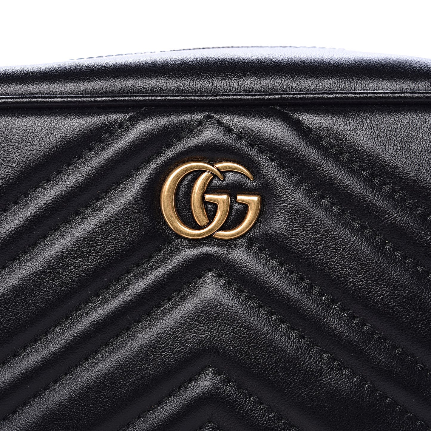 Calfskin Matelasse GG Marmont Travel Bag Black