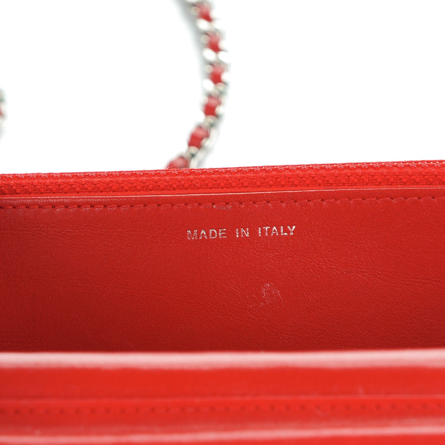 Chanel Patent Camellia Embossed Wallet On Chain WOC Dark Red 7 of 8