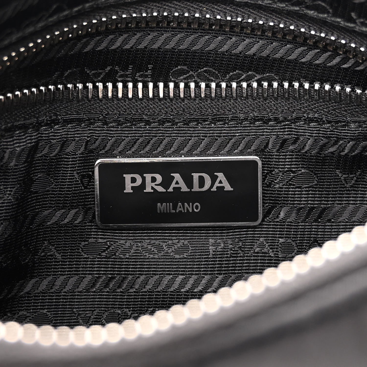 Prada Re-Nylon Triangle Padded Patchwork Shoulder Bag Black 6 of 10