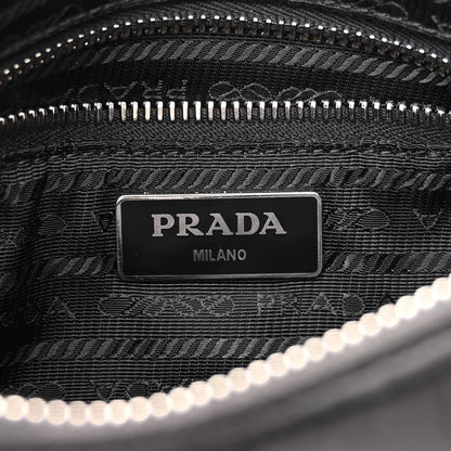 Prada Re-Nylon Triangle Padded Patchwork Shoulder Bag Black 6 of 10