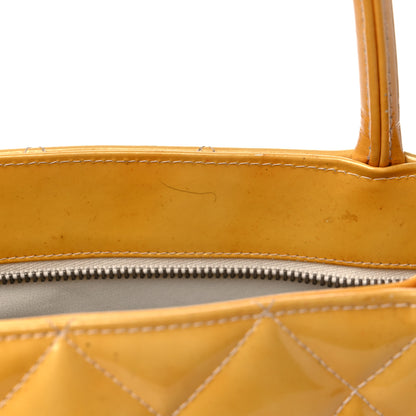 Chanel Patent Quilted Medallion Tote Yellow 12 of 32