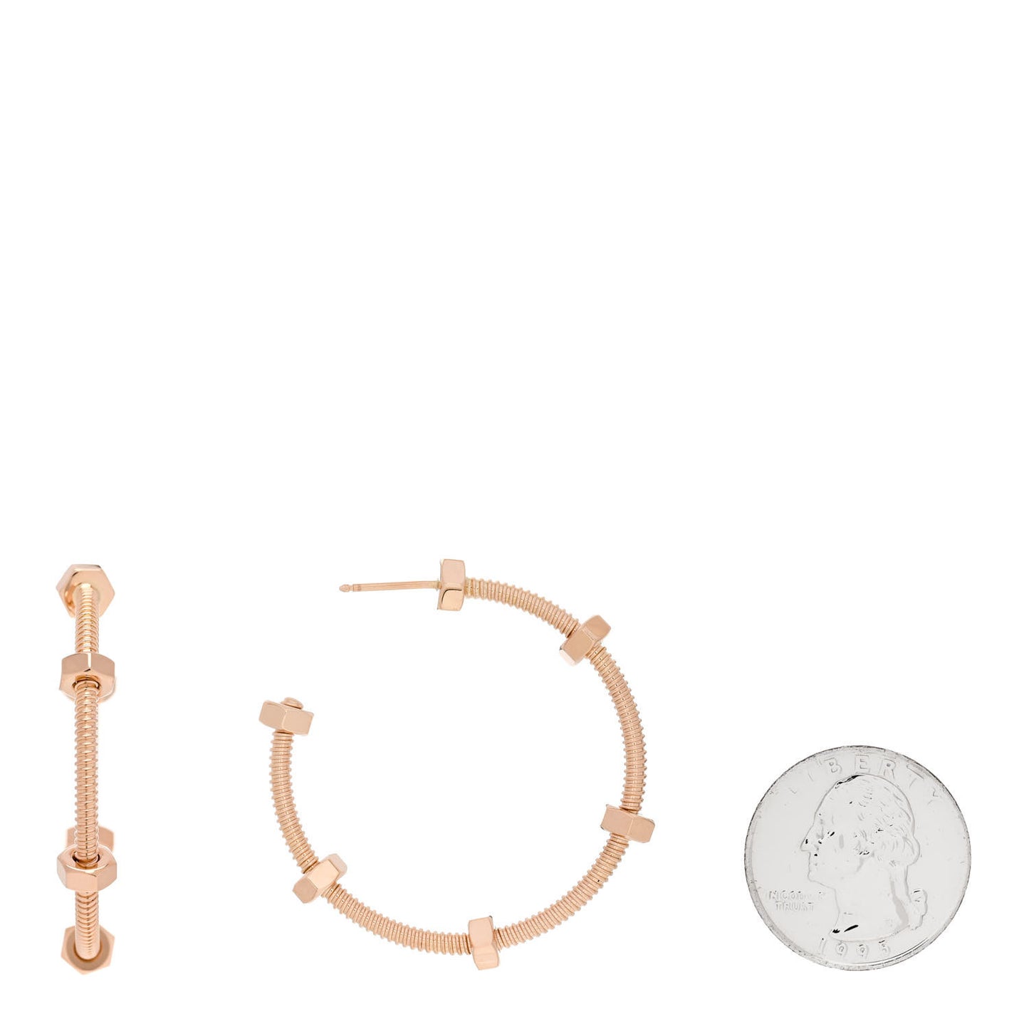18K Pink Gold Ecrou Hoop Earrings