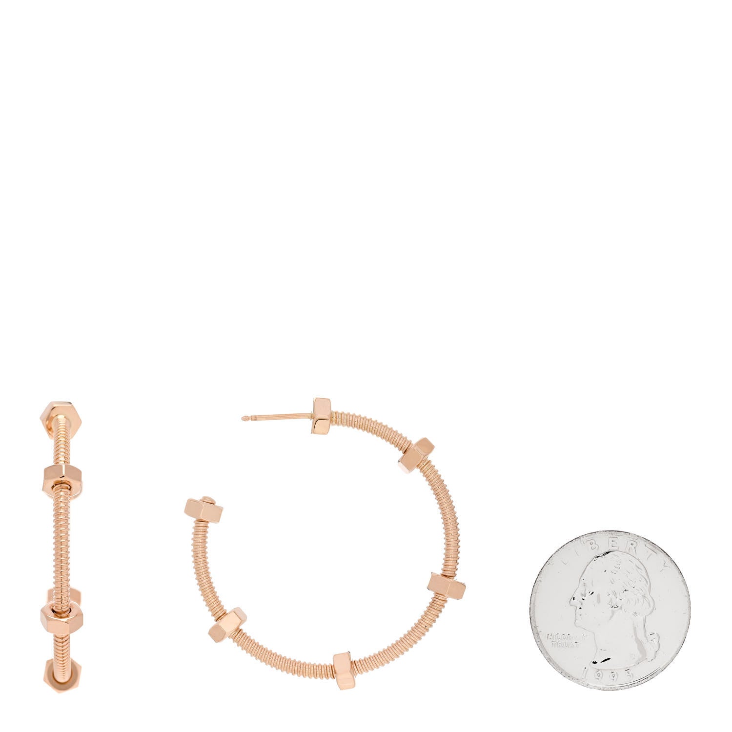 Cartier 18K Pink Gold Ecrou Hoop Earrings 2 of 5