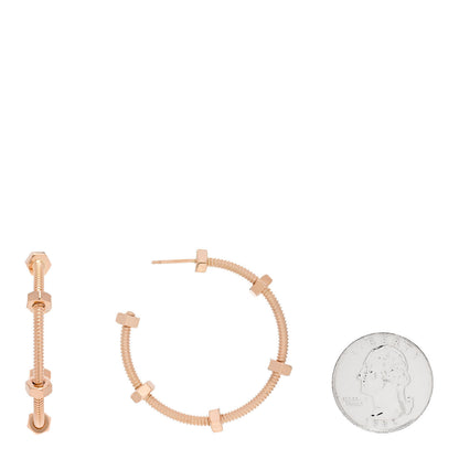 Cartier 18K Pink Gold Ecrou Hoop Earrings 2 of 5