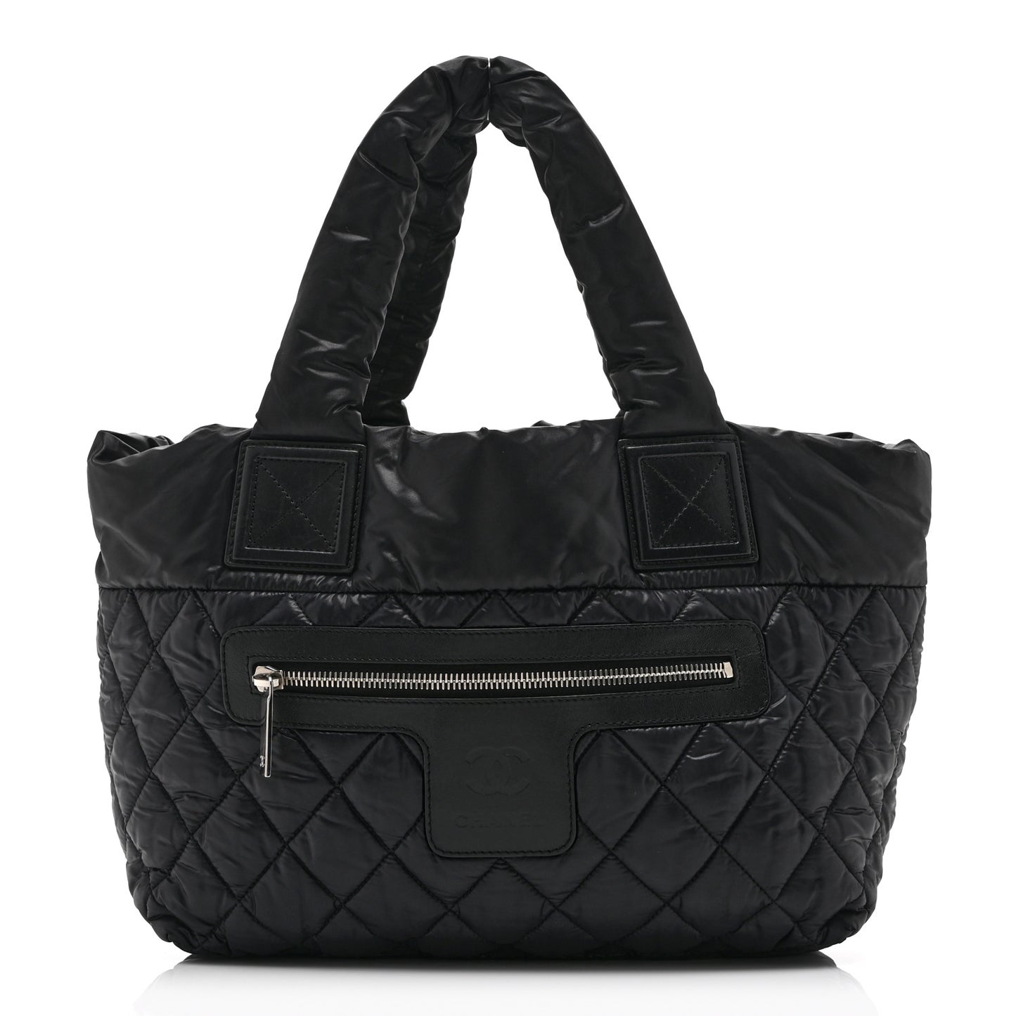 Nylon Quilted Small Coco Cocoon Tote Black
