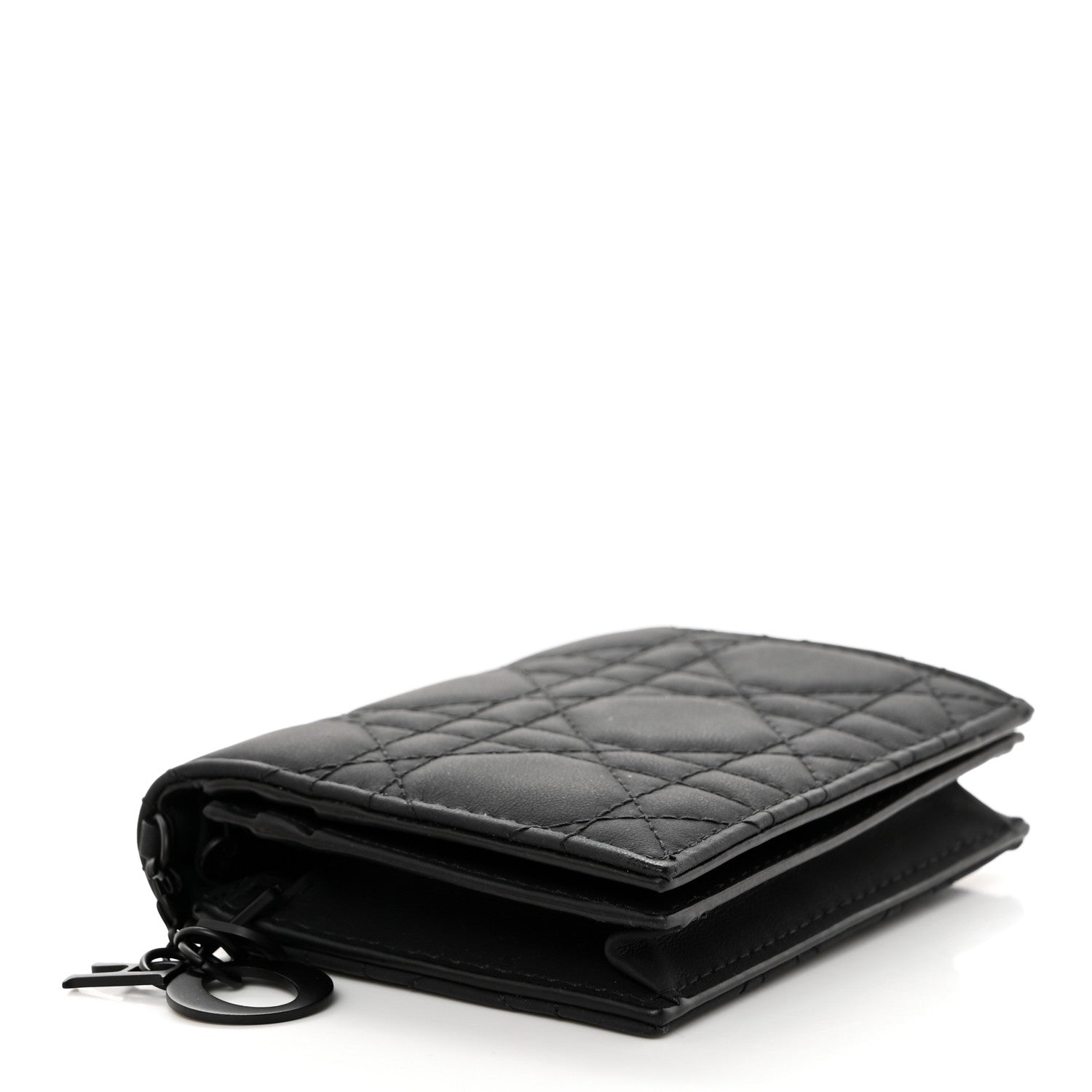 Christian Dior Ultra Matte Calfskin Small Lady Dior Flap Card Holder Black 4 of 8