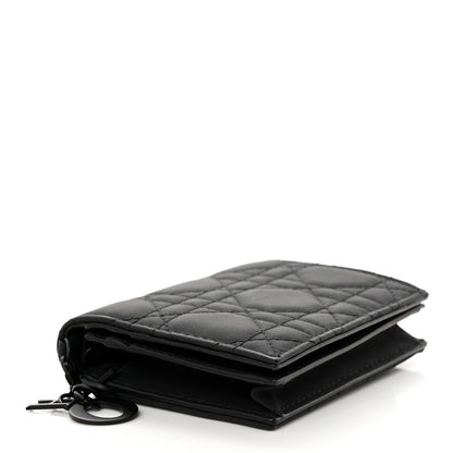 Christian Dior Ultra Matte Calfskin Small Lady Dior Flap Card Holder Black 4 of 8