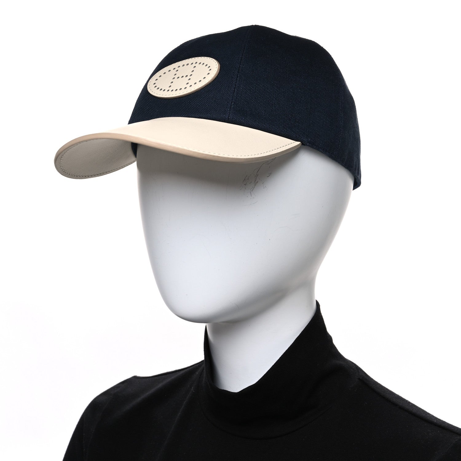 Hermes Cotton Canvas Swift Sevres Evelyne Cap 57 Marine Nata 2 of 8