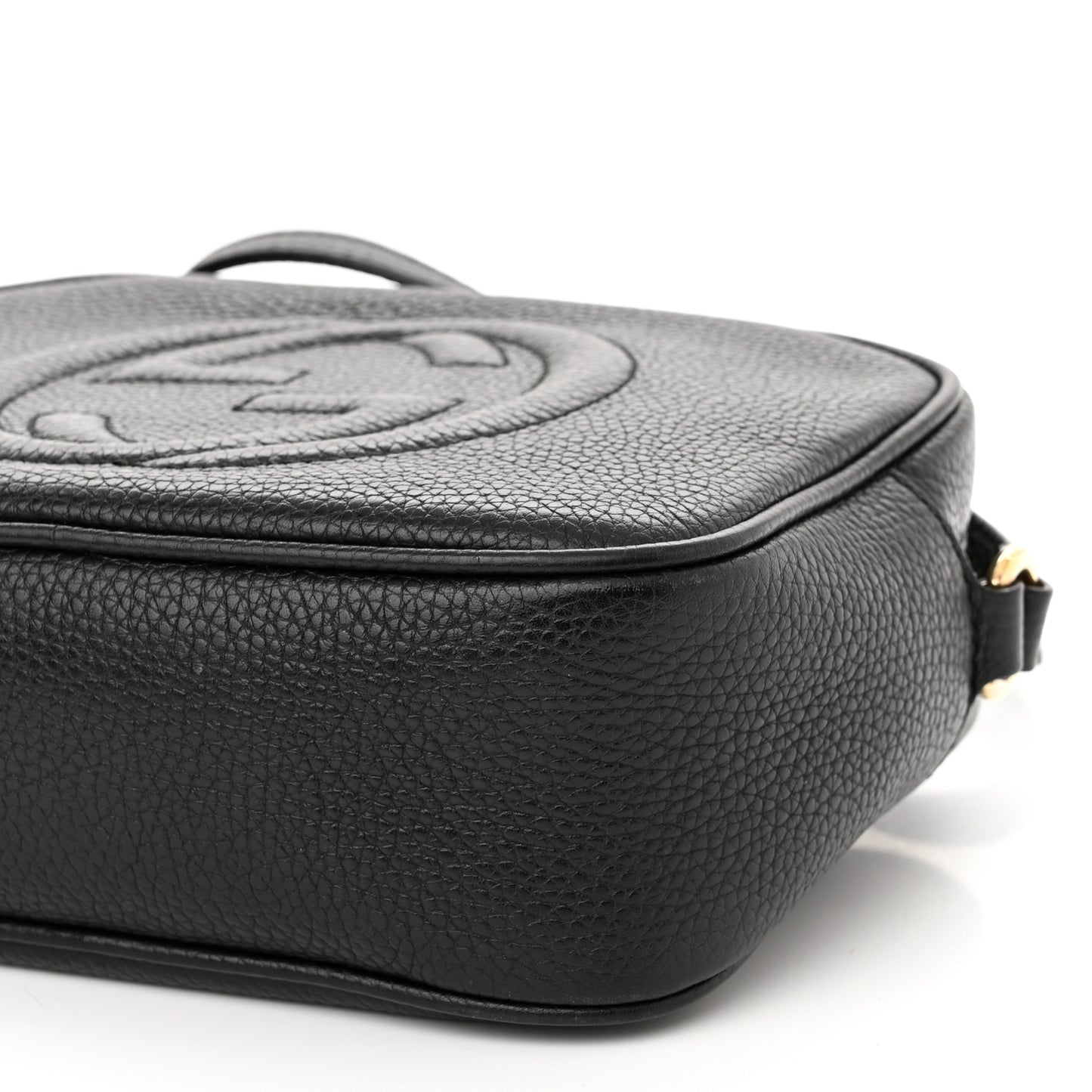 Pebbled Calfskin Small Soho Disco Bag Black