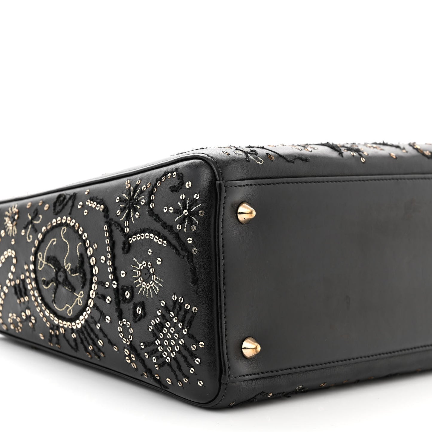 Calfskin Sequins Astrology Medium Lady Dior Black