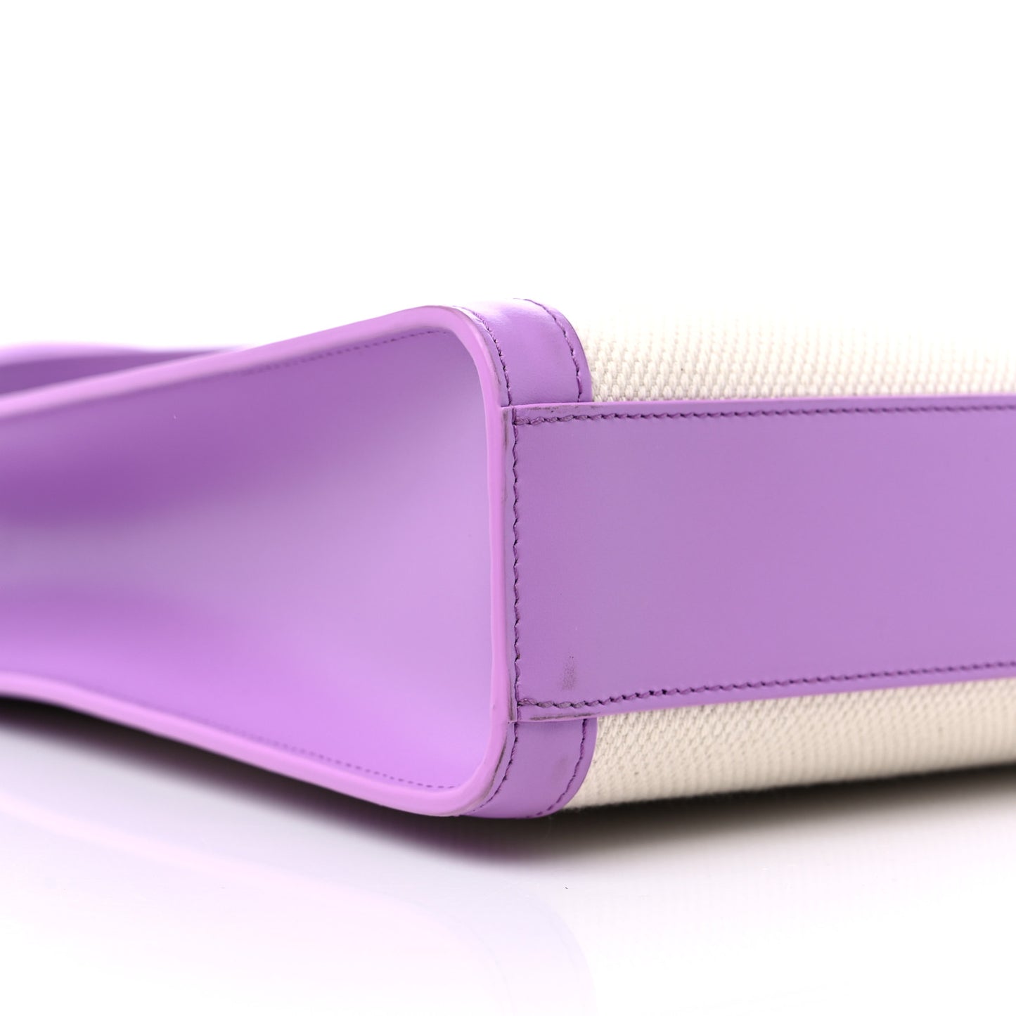 Canvas Calfskin Logo Print Small Vertical Cabas Lilac