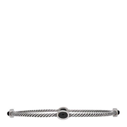 David Yurman Sterling Silver Black Onyx Color Classics Four Station Bangle Bracelet 2 of 3