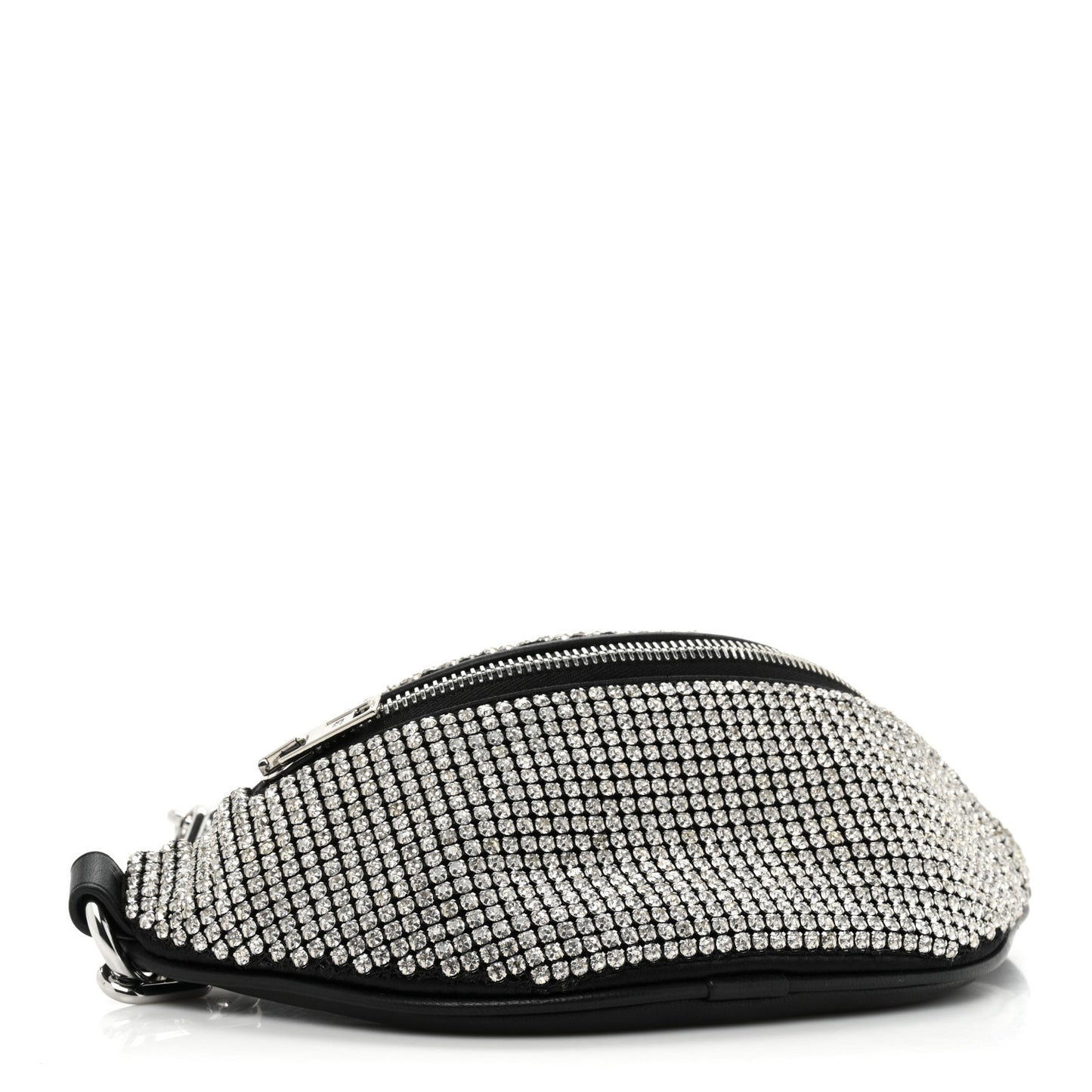 Rhinestone Mesh Mini Attica Belt Bag Black