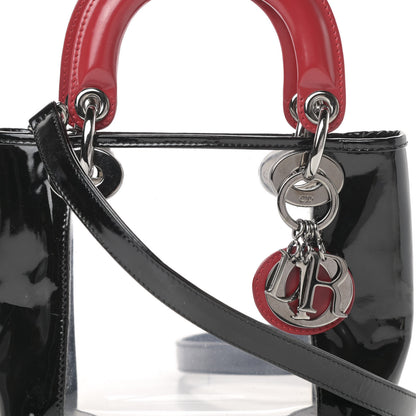 Christian Dior Patent PVC Mini Lady Dior Black Red 8 of 11