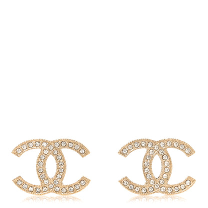 Chanel Crystal CC Earrings Gold 1 of 5