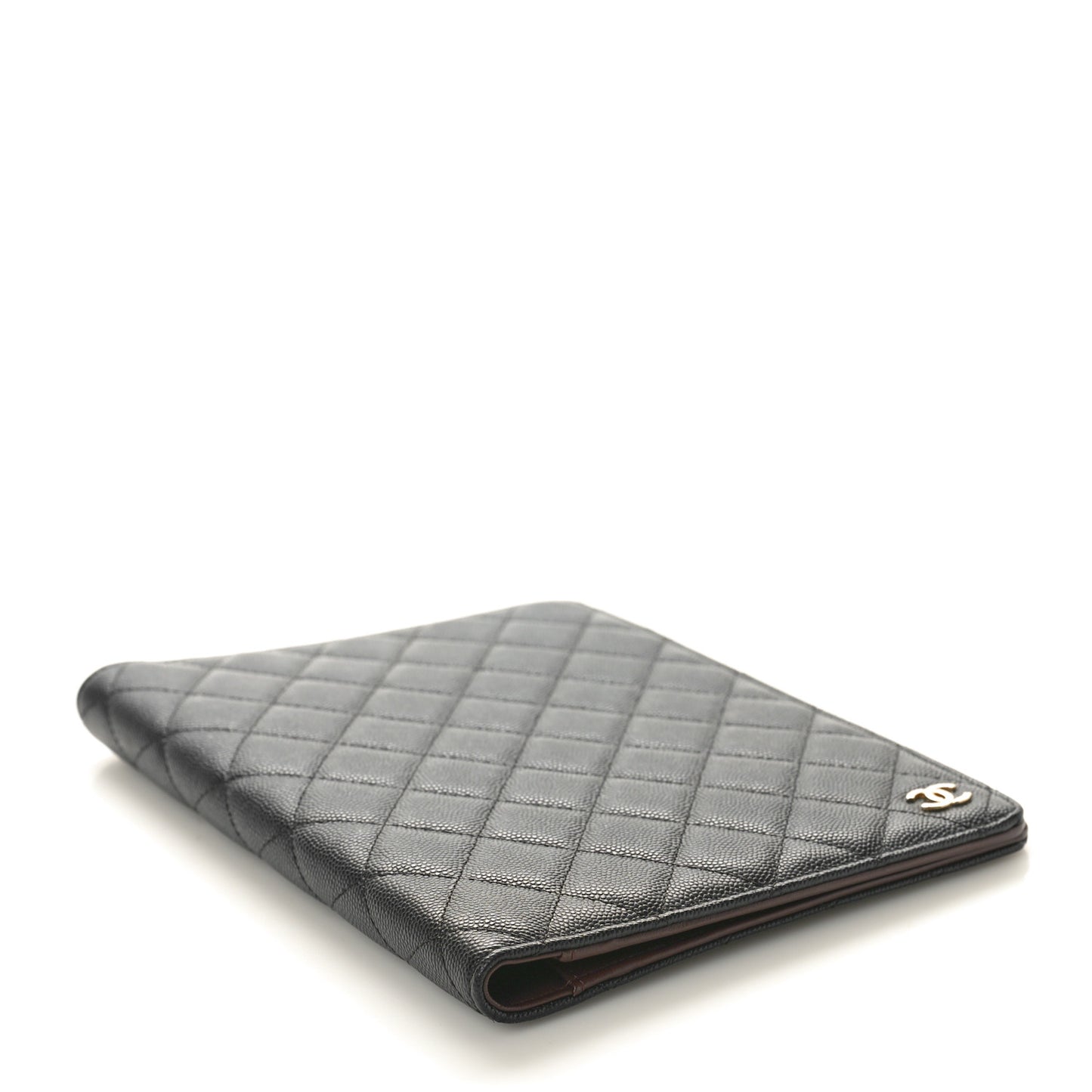Caviar Quilted Large Agenda Cover Black