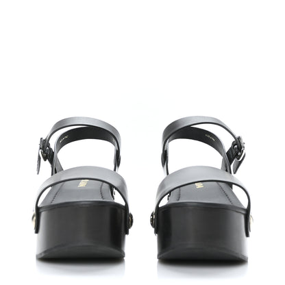 Prada Natural Calfskin 50mm Clog Sandals 37.5 Black 2 of 9