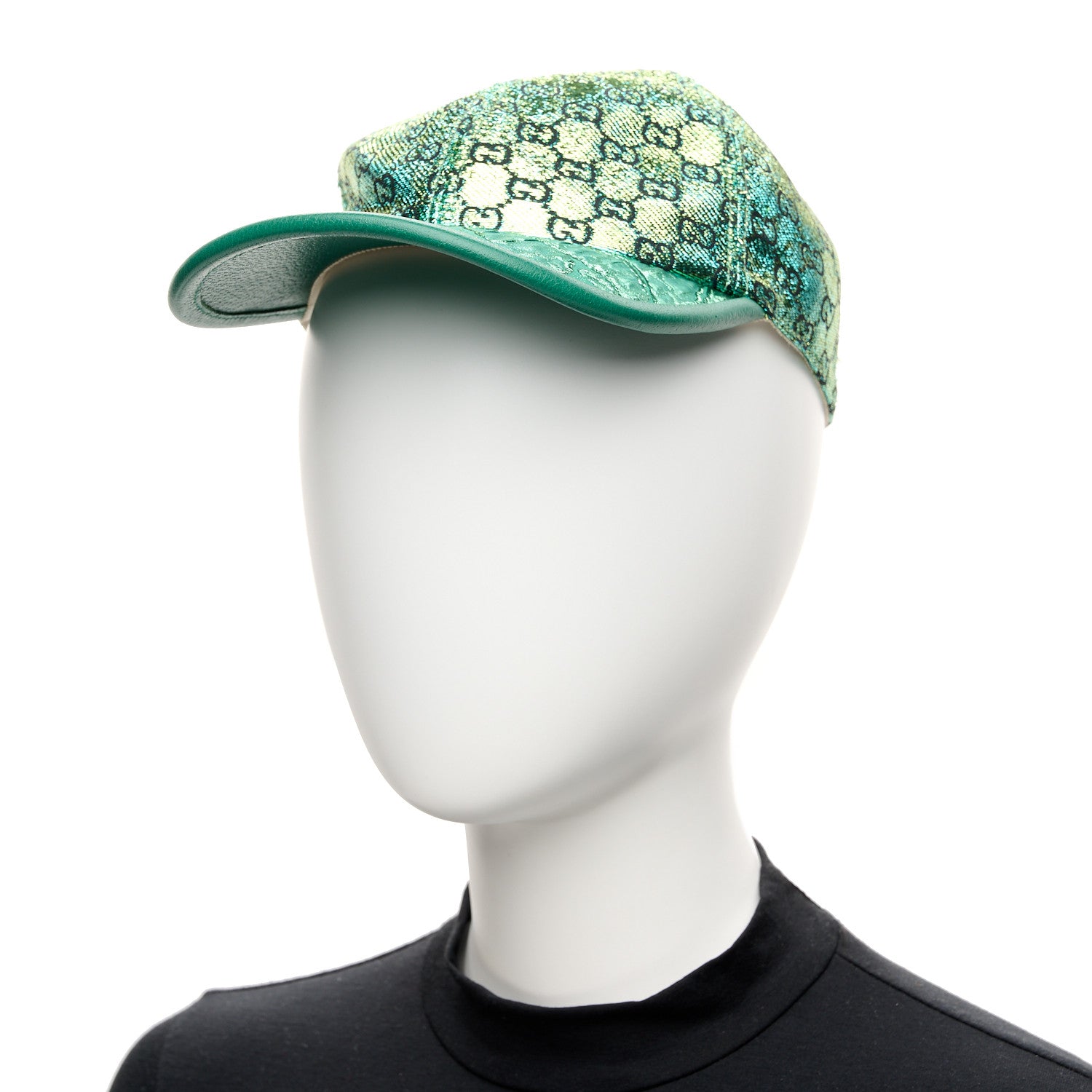 Gucci Silk Blend Jacquard Monogram Santa Barbara Baseball Hat S Green Black Radiant 2 of 9