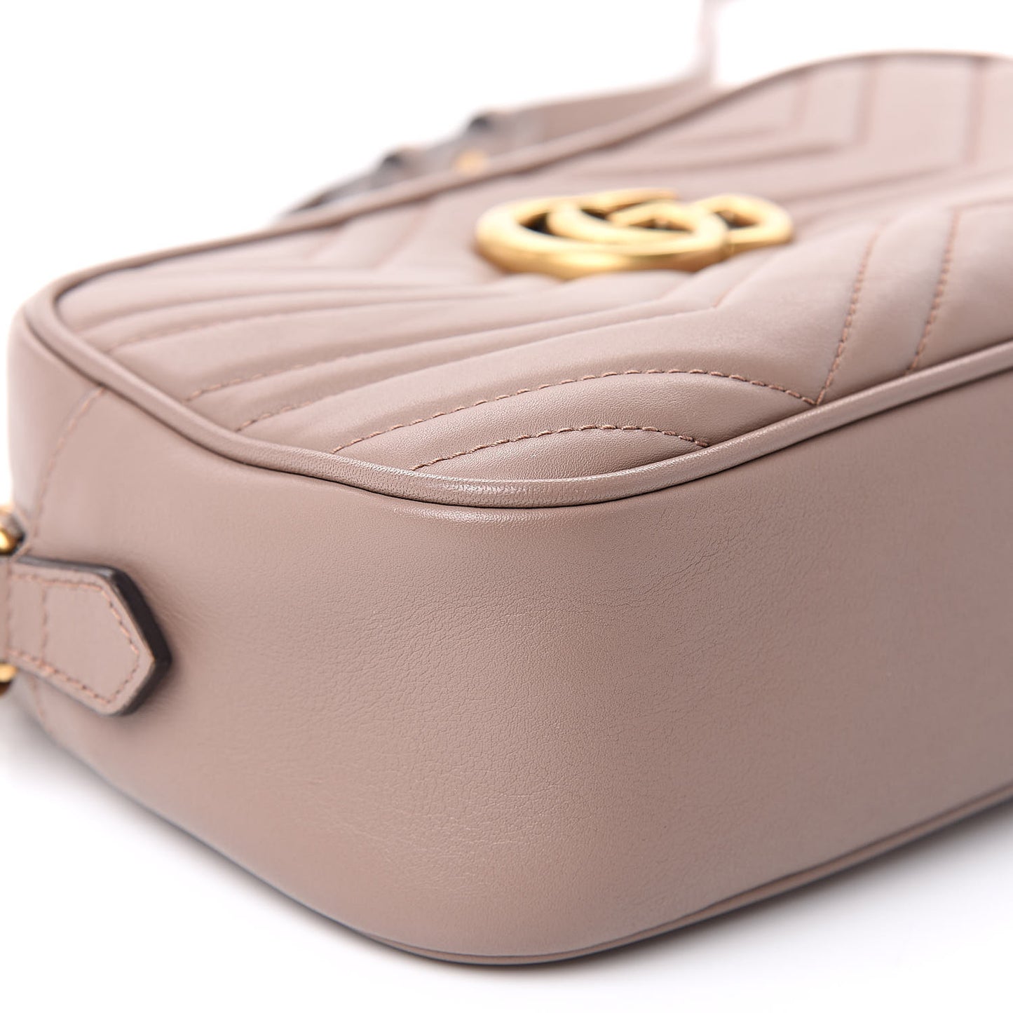 Calfskin Matelasse Small GG Marmont Chain Shoulder Bag Porcelain Rose