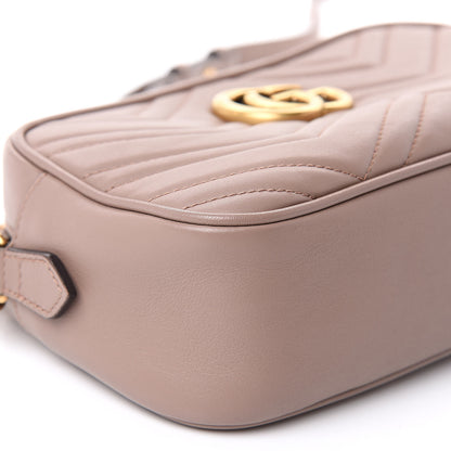 Gucci Calfskin Matelasse Small GG Marmont Chain Shoulder Bag Porcelain Rose 10 of 11
