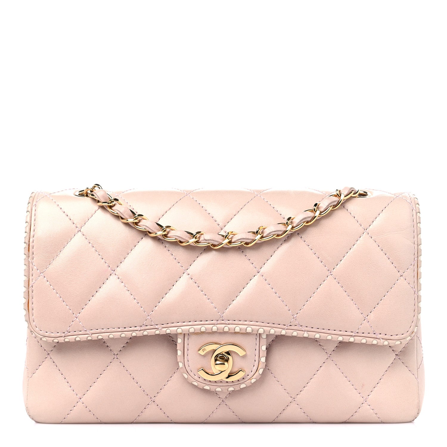 Chanel Lambskin Quilted Medium Single Flap Light Pink 1 of 14