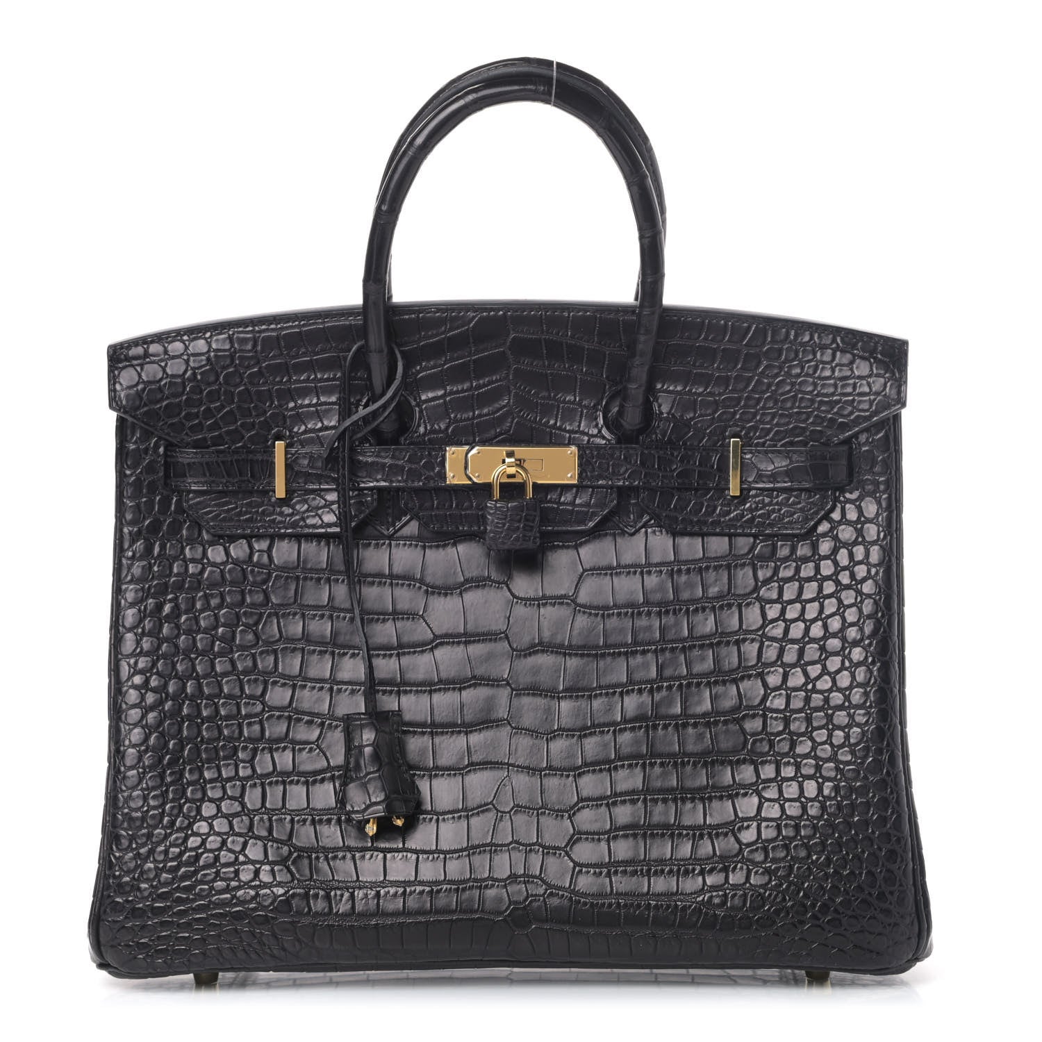 Hermes Matte Porosus Crocodile Birkin 35 Black 1 of 12
