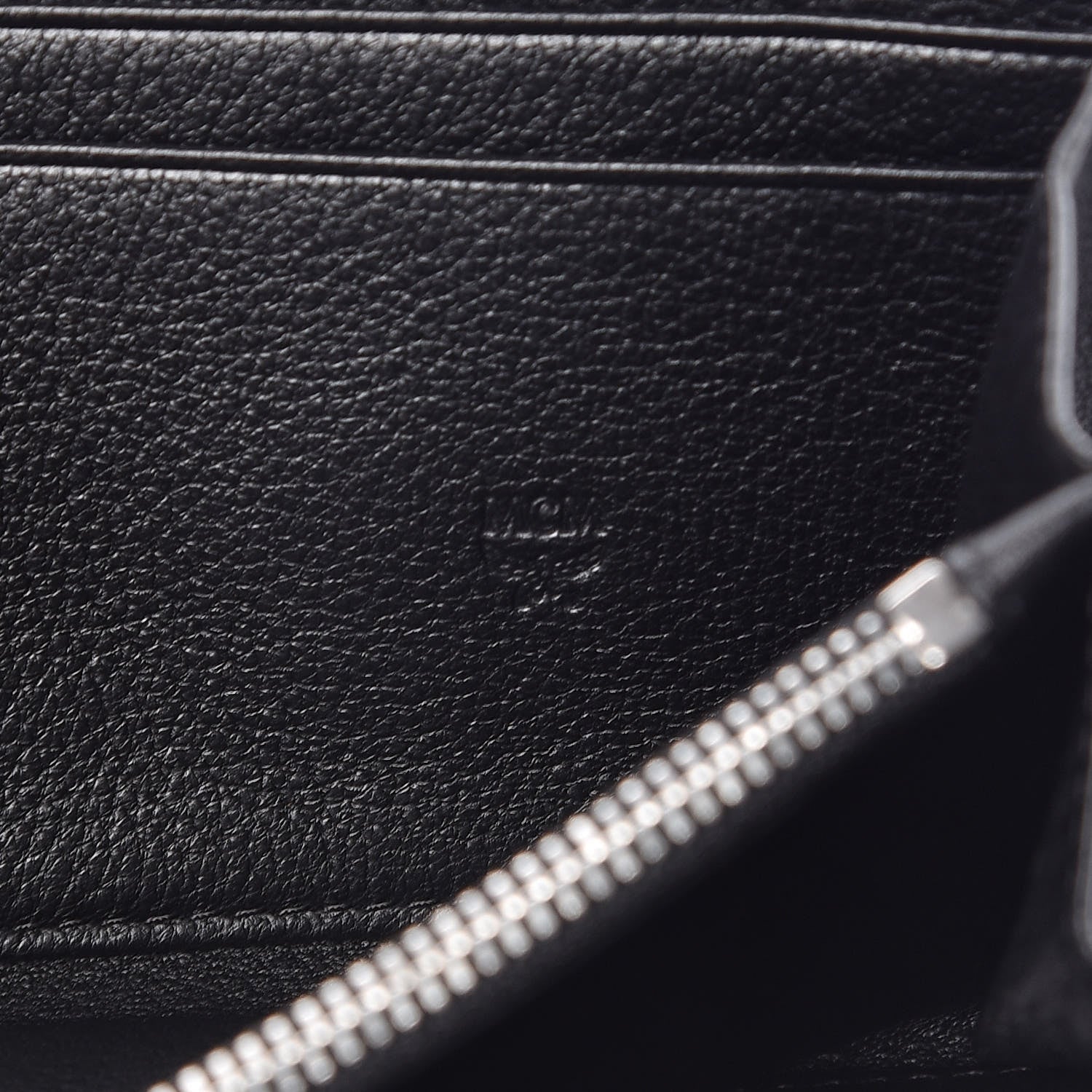 MCM Calfskin Ottomar Monogram Klara Zip Wallet Black 6 of 11