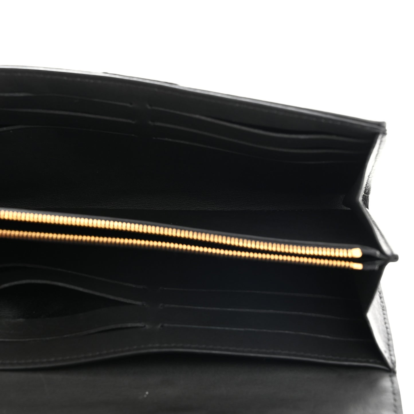 Calfskin New Wave Long Wallet Black