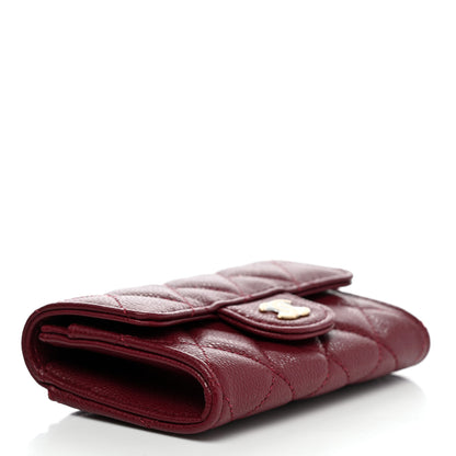 Chanel Caviar Quilted Flap Card Holder Wallet Burgundy 4 of 9
