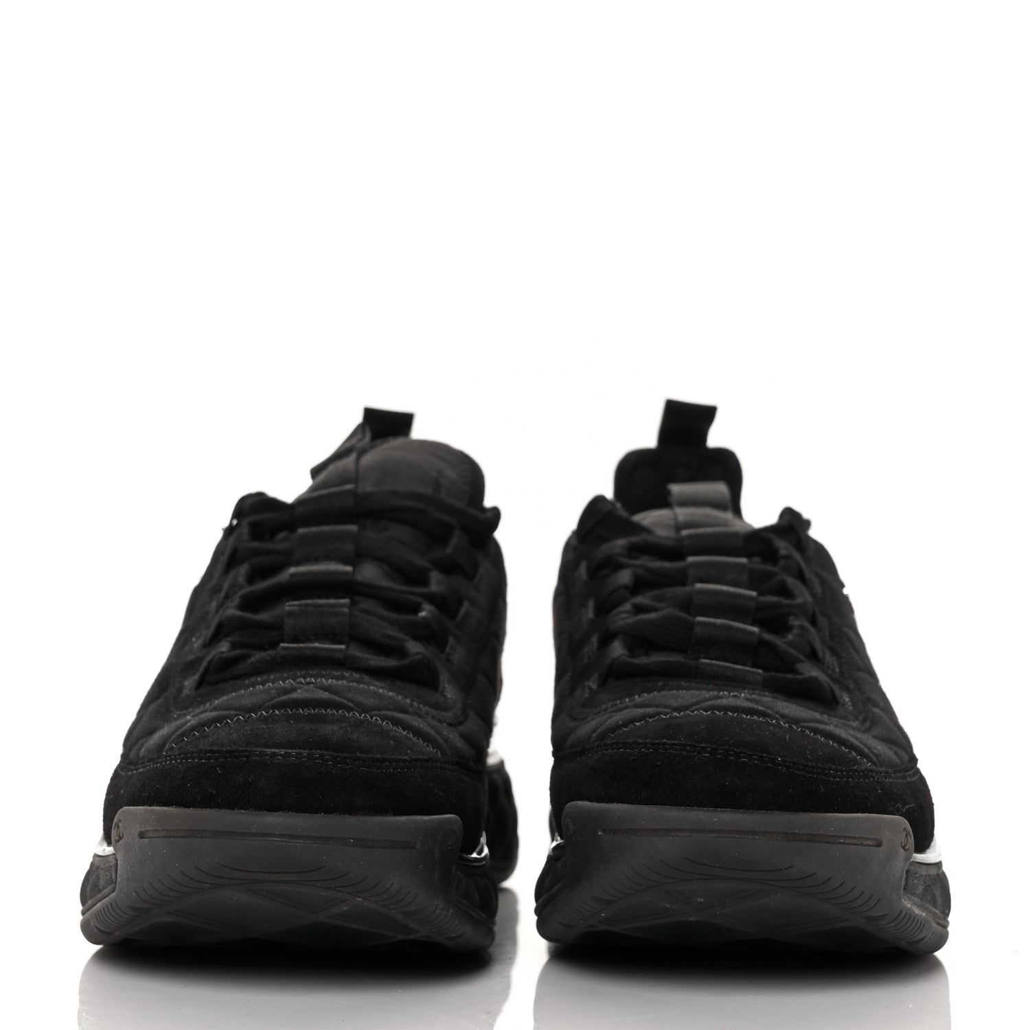 Chanel Suede Calfskin Mixed Fibers CC Sneakers 39.5 Black 2 of 8