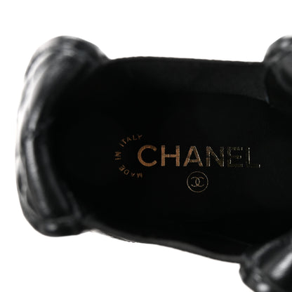 Chanel Lambskin Quilted Cap Toe CC Turnlock Booties 38.5 Black 8 of 9