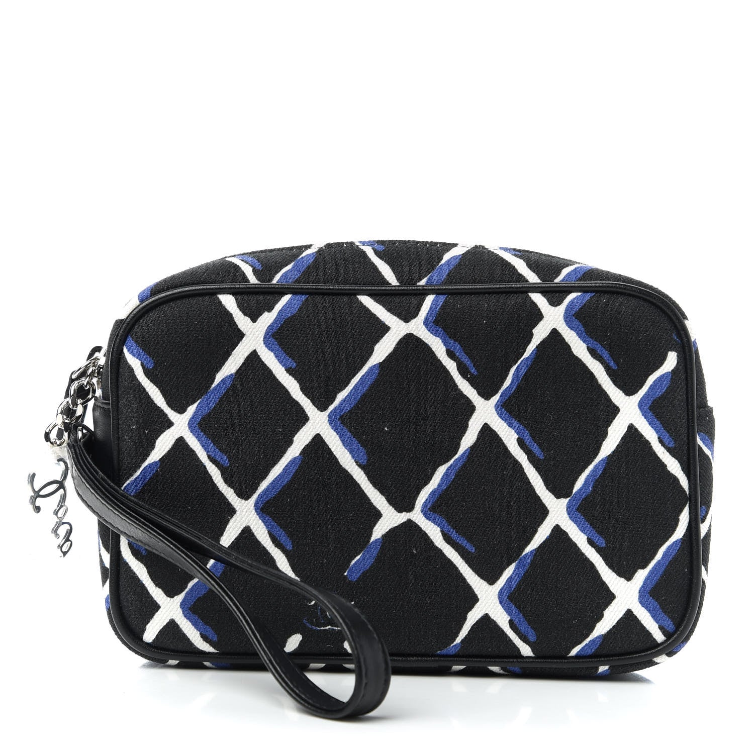 Chanel Canvas Airline Cosmetic Case Blue White 1 of 11