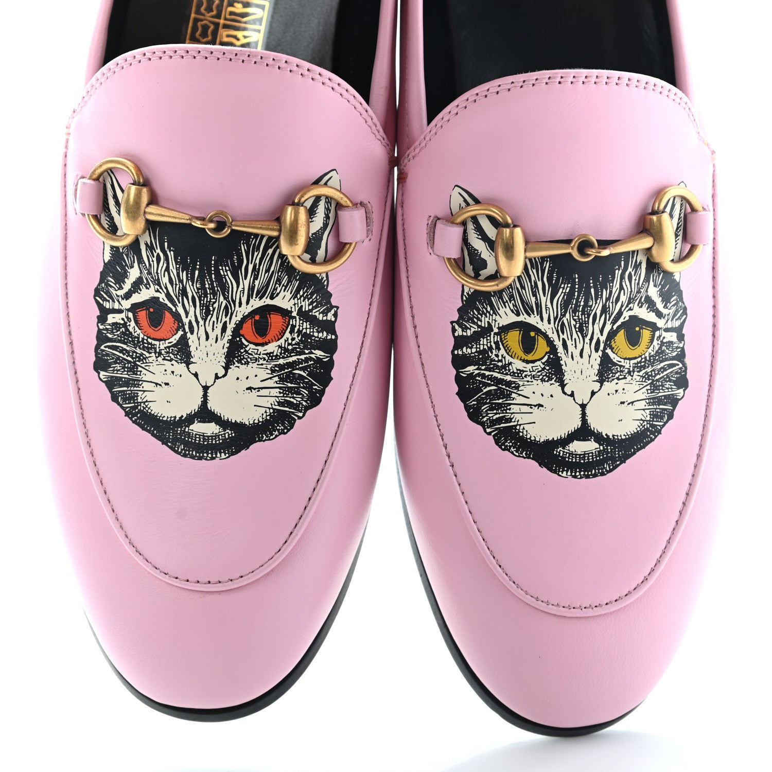 Gucci Lambskin Mystic Cat Womens Brixton Horsebit Loafers 35.5 Perfect Pink 9 of 9