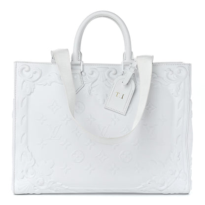 Louis Vuitton Calfskin LV Ornament Sac Plat 24H Optic White 1 of 16