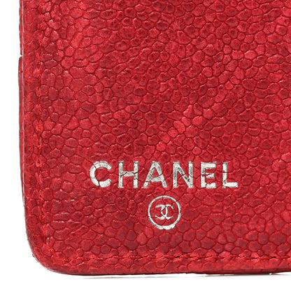Chanel Distressed Caviar Stitched Outdoor Yen Wallet Bordeaux Clair 6 of 13