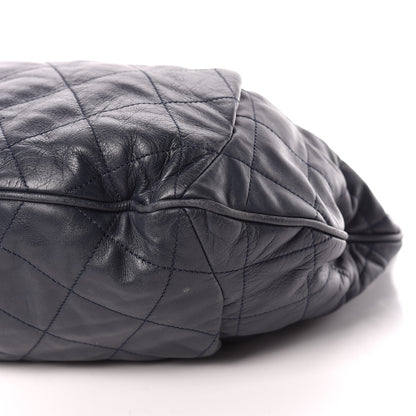 Chanel Calfskin Coco Pleats Hobo Dark Blue 4 of 9