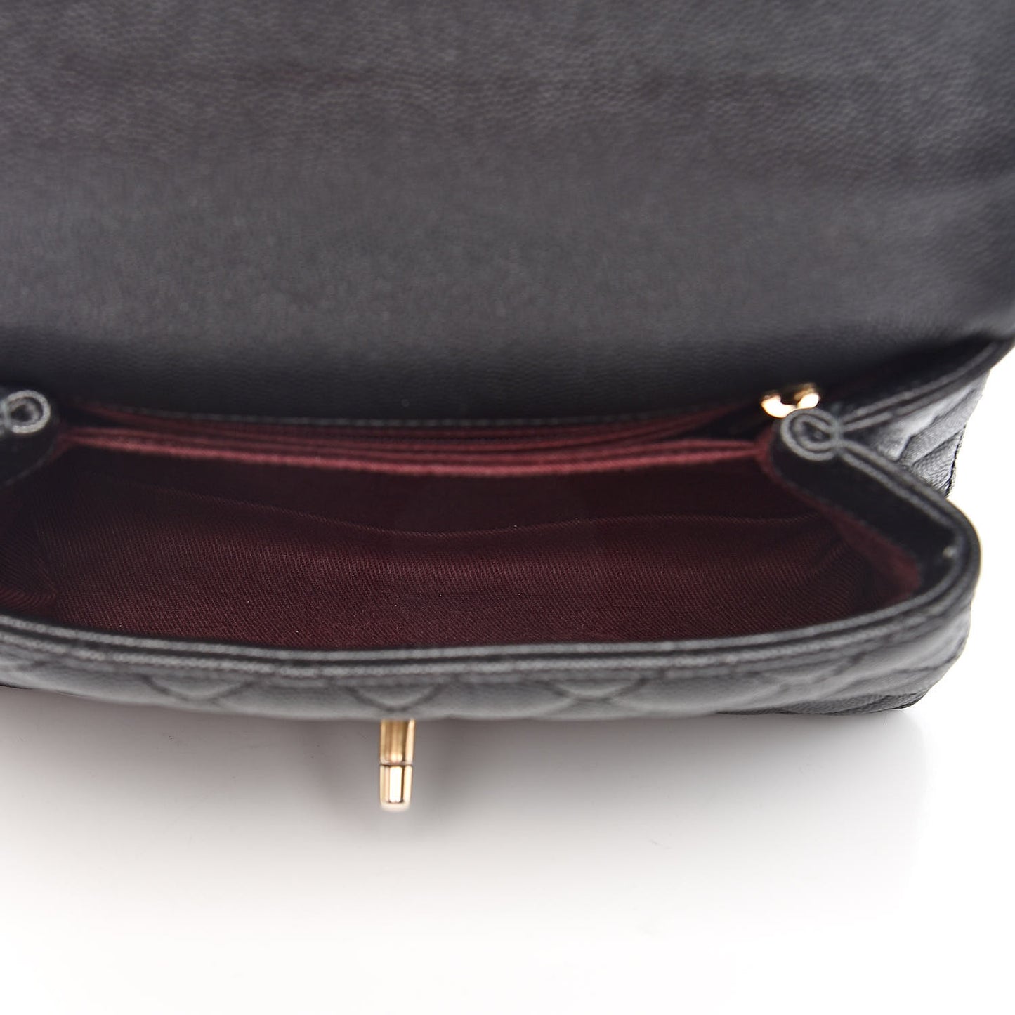 Caviar Quilted Mini Coco Handle Flap Black