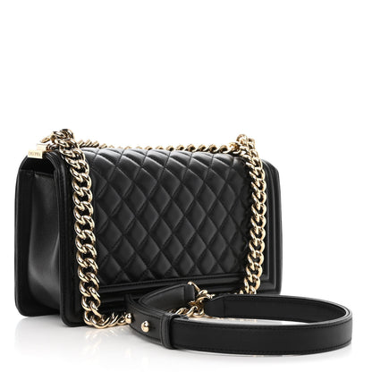 Chanel Lambskin Quilted Medium Boy Flap Black 3 of 11