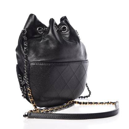 Chanel Calfskin Quilted Small Gabrielle Bucket Black 3 of 10