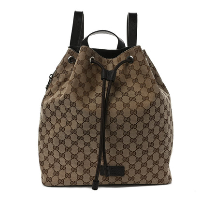 Gucci Monogram Dollar Calfskin O Drawstring Backpack Beige Ebony Testa di Moro Dark Chocolate 1 of 10