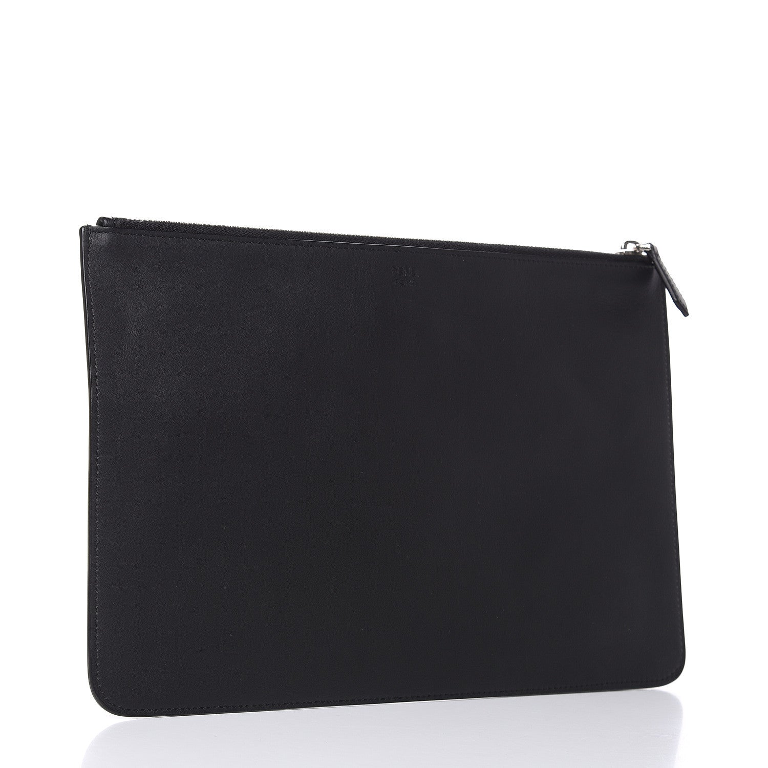 Fendi Vitello Century Monster Eyes Inlay Pouch Black Giallo 3 of 10