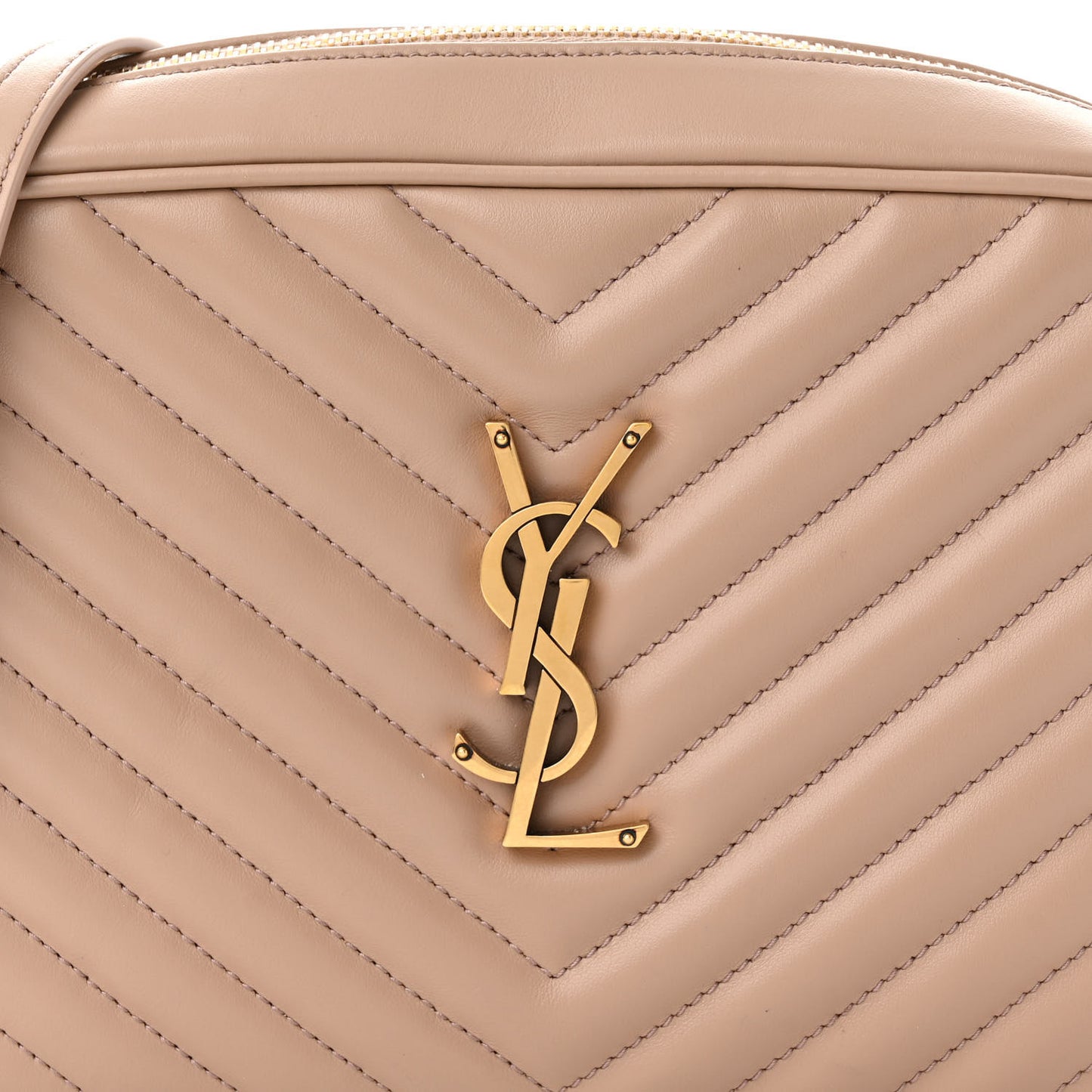 Calfskin Matelasse Monogram Lou Camera Bag Dark Beige