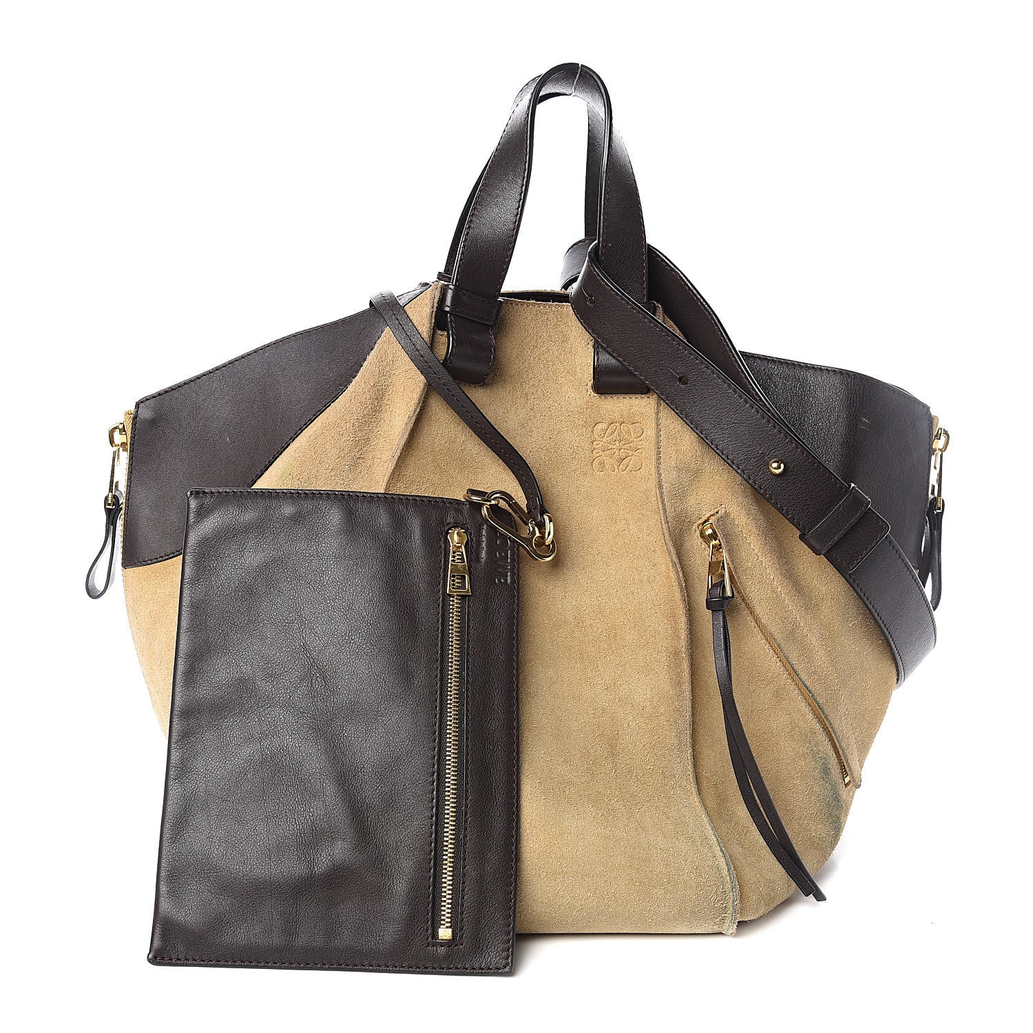 Loewe Suede Medium Hammock Shoulder Bag Gold 1 of 11