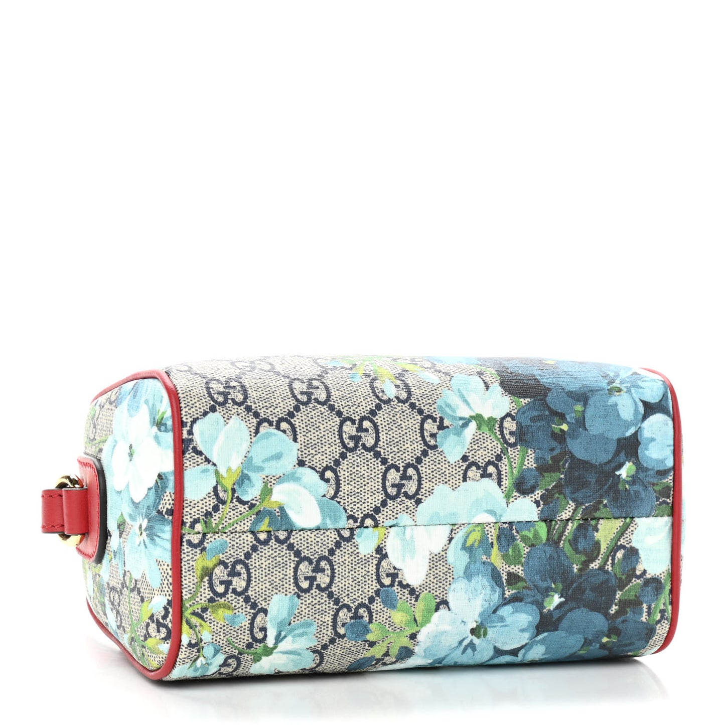 GG Supreme Monogram Blooms Mini Boston Navy Blue Hibiscus