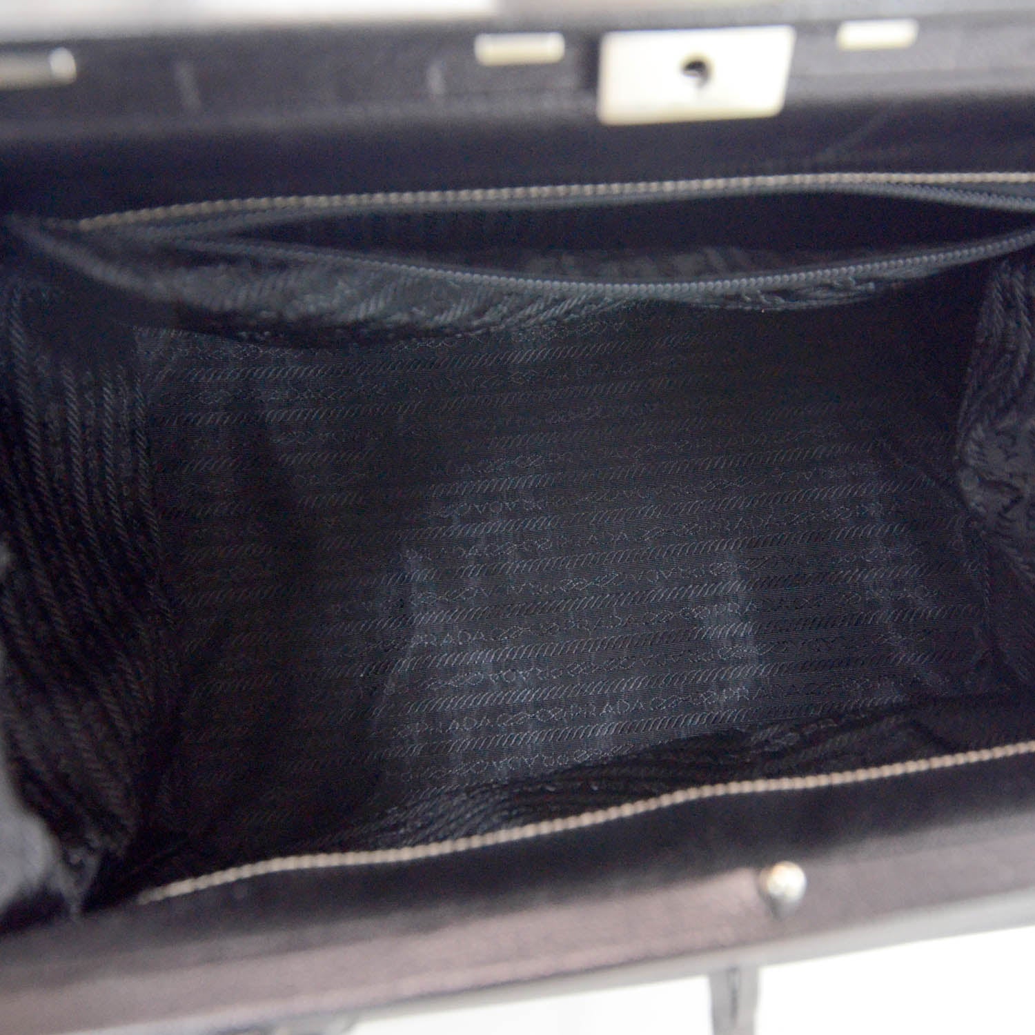 Prada Goatskin Large Frame Bag Black 7 of 8