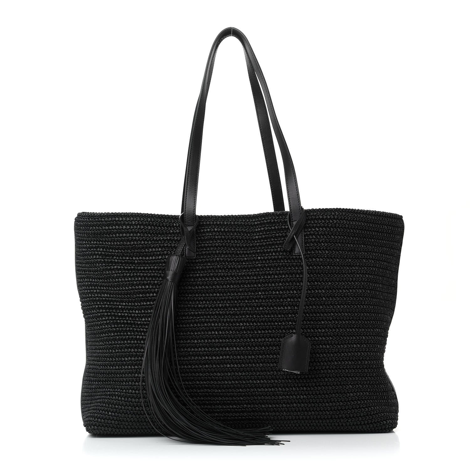 Saint Laurent Raffia Tote Black 1 of 9