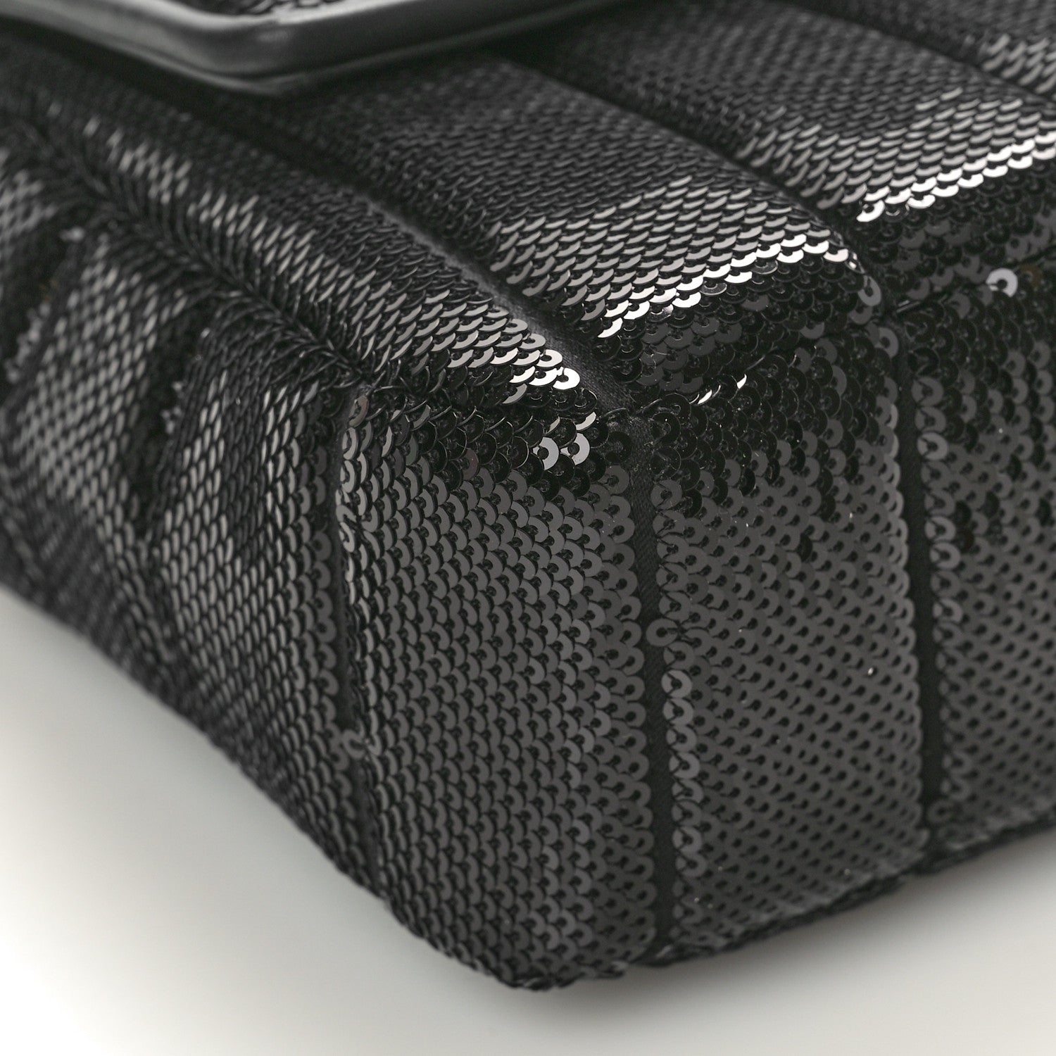 Fendi Satin Vitello King Sequin Baguette Black 8 of 9