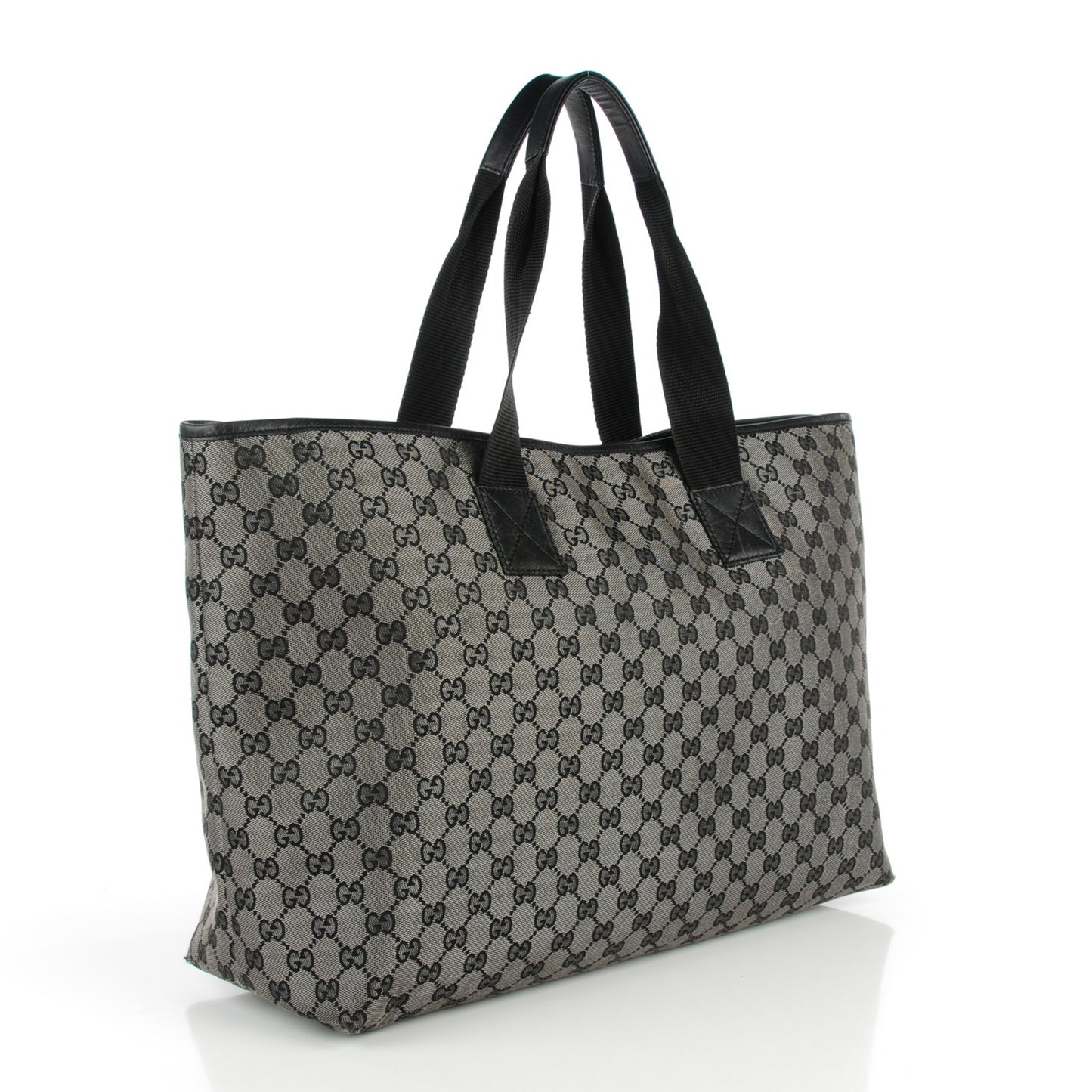 Metallic Monogram Canvas Tote Black