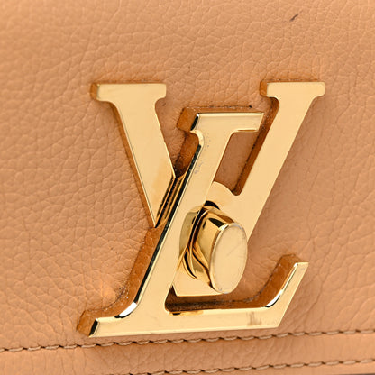 Louis Vuitton Calfskin Lockme Bucket MM Arizona Beige 27 of 27